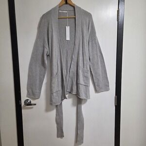One Grey Day Womens Open Cardigan Casual Everyday Cashmere‎ Blend Sweater Gray L